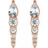 Genuine White Sapphire Earrings in 14 Karat Rose Gold and 0.25 Carat Diamonds