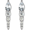 Genuine White Sapphire Earrings in Sterling Silver and 0.25 Carat Diamonds