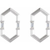 Natural Diamond Earrings in Sterling Silver 0.33 Carat Diamond Geometric Earrings