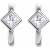 Natural Diamond Earrings in Platinum 0.33 Carat Diamond Hoop Earrings