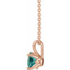 Created Alexandrite Necklace in 14 Karat Rose Gold Created Alexandrite 16 inch Pendant