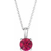 Lab Ruby Necklace in Platinum Lab Ruby 16 inch Pendant