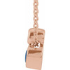 14 Karat Rose Gold 5x3 mm Pear Lab Grown Blue Sapphire and .03 Carat Natural Diamond 16 inch Pendant