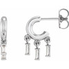 14K White 0.20 Carat Natural Diamond Fringe Hoop Earrings