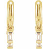 14 Karat Yellow Gold 0.20 Carats Natural Diamond Fringe Hoop Earrings