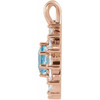 14 Karat Rose Gold Natural Aquamarine and 0.60 Carat Natural Diamond Halo Pendant