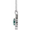 Sterling Silver Lab Grown Alexandrite and 0.60 Carat Natural Diamond Halo 16 inch Pendant
