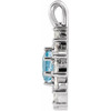 Sterling Silver Natural Aquamarine and 0.60 Carat Natural Diamond Halo Pendant