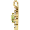 14 Karat Yellow Gold Natural Peridot and 0.60 Carat Natural Diamond Halo Pendant