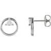 Natural Diamond Earrings in Sterling Silver 0.25 Carat Diamond Geometric Earrings