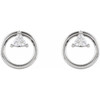 Natural Diamond Earrings in Sterling Silver 0.25 Carat Diamond Geometric Earrings