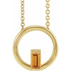 14 Karat Yellow Gold Natural Citrine Circle 16 inch Pendant