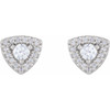 Platinum 0.33 Carats Natural Diamond Halo Earrings