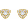 14 Karat Yellow Gold 0.37 Carat Natural Diamond Halo Earrings