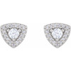 Sterling Silver 0.37 Carat Natural Diamond Halo Earrings