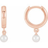 14 Karat Rose Gold Cultured Seed Pearl Hoop Earrings