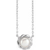Platinum Cultured White Freshwater Pearl 18 inch Pendant