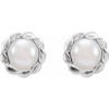 14 Karat White Cultured White Freshwater Pearl Rope Earrings