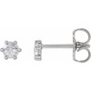 14 Karat White Gold 0.12 Carats Rose Cut Natural Diamond Earrings