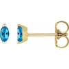 14K Yellow Natural Swiss Blue Topaz Earrings