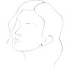 Platinum White Opal 3 Stone Cabochon Earrings