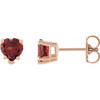 14 Karat Rose Gold Natural Red Garnet Stud Earrings