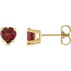 14 Karat Yellow Gold Natural Red Garnet Stud Earrings