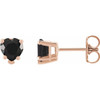 14K Rose Natural Black Onyx Stud Earrings