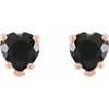 14K Rose Natural Black Onyx Stud Earrings