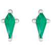 14K White Lab Grown Emerald Earrings