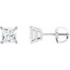 Platinum 0.50 Carats Natural Diamond Threaded Post Earrings
