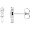 Platinum 0.16 Carats Natural Diamond Bar Earrings