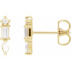 14 Karat Yellow Gold 0.16 Carats Natural Diamond Bar Earrings