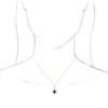 Genuine Sapphire Necklace in Sterling Silver Genuine Sapphire and 0.37 Carat Diamond 16 inch Pendant