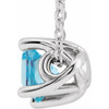 Genuine Aquamarine Necklace in Platinum Aquamarine Solitaire 16 18 inch Necklace