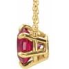 Created Ruby Necklace in 14 Karat Yellow Gold Created Ruby Solitaire 16 inch Pendant