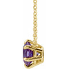 Created Alexandrite Necklace in 14 Karat Yellow Gold Chatham Created Alexandrite Solitaire 18 inch Necklace