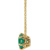 Created Emerald Necklace in 14 Karat Yellow Gold Created Emerald Solitaire 18 inch Pendant