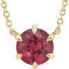 Genuine Ruby Necklace in 14 Karat Yellow Gold Ruby Solitaire 16 inch Pendant