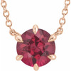 Genuine Ruby Necklace in 14 Karat Rose Gold Ruby Solitaire 18 inch Pendant