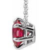 Lab Ruby Necklace in Sterling Silver Ruby Solitaire 18 inch Necklace
