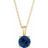 Genuine Sapphire Necklace in 14 Karat Yellow Gold Genuine Sapphire 16 inch Pendant