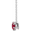Genuine Ruby Necklace in Platinum Ruby Solitaire 16 to 18 inch Pendant