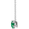 Genuine Emerald Necklace in Platinum Emerald Solitaire 16 to 18 inch Pendant