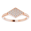 White Diamond Ring in 14 Karat Rose Gold 0.13 Carat Diamond Geometric Ring