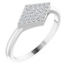 Genuine Diamond Ring in Platinum 0.13 Carat Diamond Geometric Ring