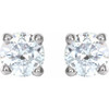 White Diamond Earrings in 14 Karat White Gold 1/4 Carat Diamond Earrings 