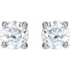 White Diamond Earrings in 14 Karat White Gold 1/4 Carat Diamond Earrings 