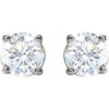 White Diamond Earrings in 14 Karat White Gold 1/2 Carat Diamond Earrings 