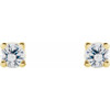 White Diamond Earrings in 14 Karat Yellow Gold 1.00 Carat Diamond Earrings